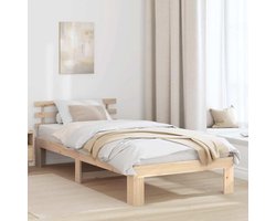 Grenenhout modern minimalistisch bedframe Naturel 75 x 190 cm
