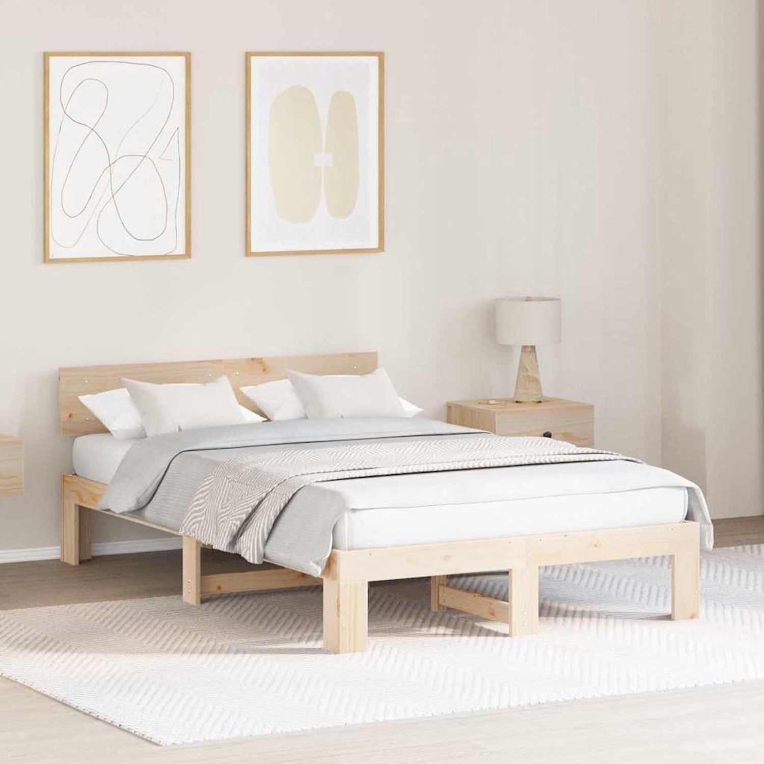 Grenenhout Modern minimalisme Naturel 135 x 190 cm