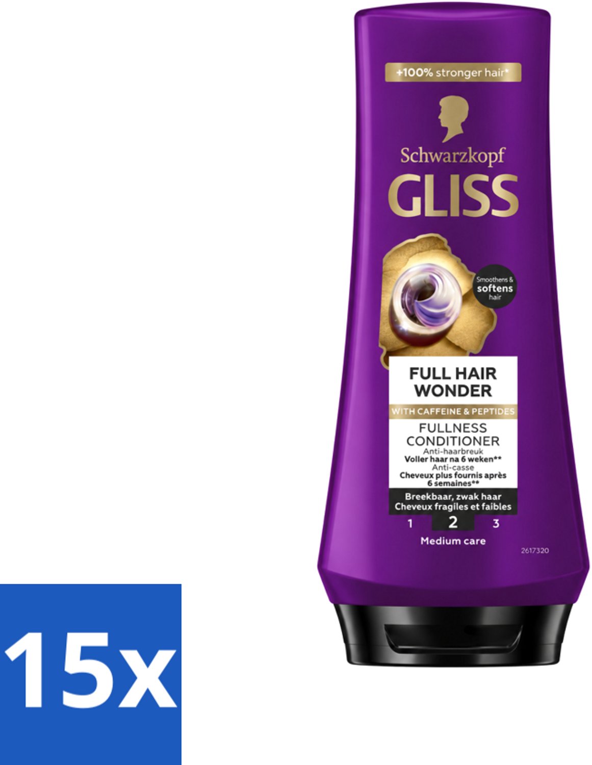 15 x Gliss Conditioner Full Hair Wonder - 200 ml - Voordeelverpakking - 15 stuks