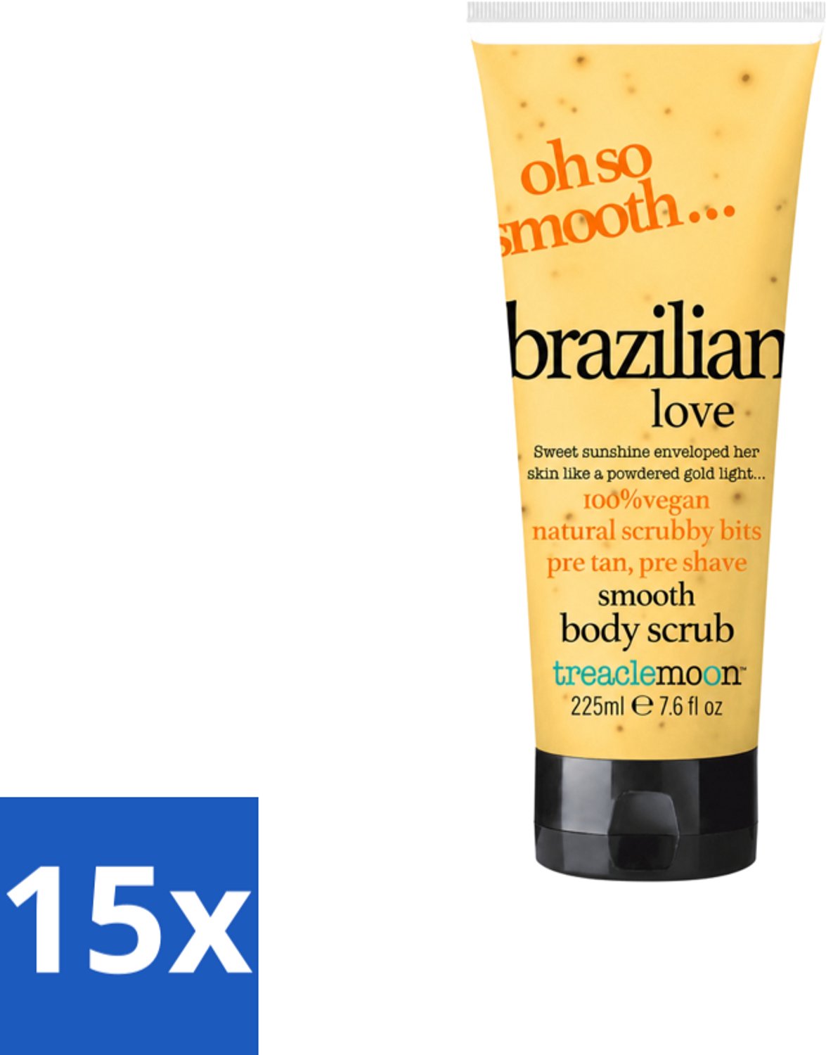 15 x Treaclemoon – Body Scrub – Brazilian Love – 225 ml - Voordeelverpakking - 15 stuks