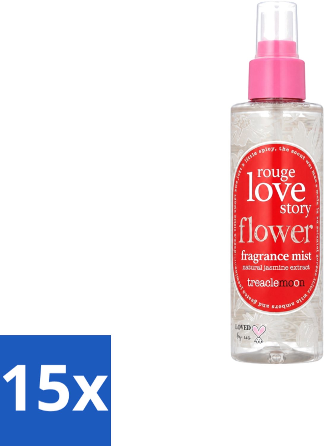 15 x Treaclemoon – Body Mist – Rouge Love Story – 150 ml - Voordeelverpakking - 15 stuks