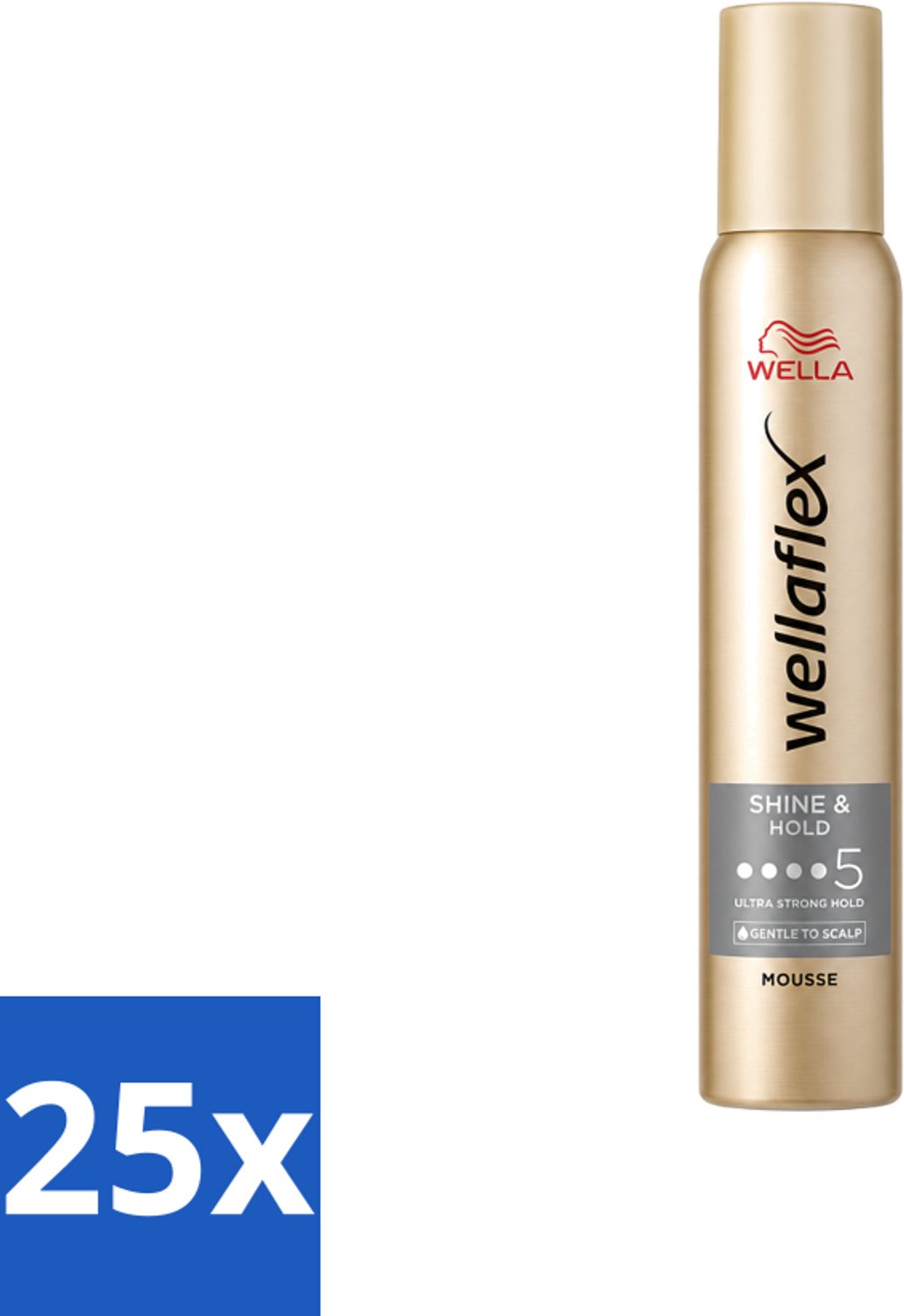 25 x Wella – Flex Shine & Hold – Haarmousse – 200 ml - Voordeelverpakking - 25 stuks