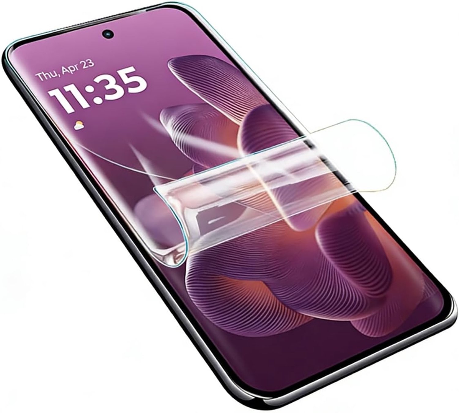 [2 stuks] Hydrogel beschermfolie voor Motorola Edge 60, hoge aanraakgevoeligheid, flexibele HD TPU displaybeschermfolie, geen krassen