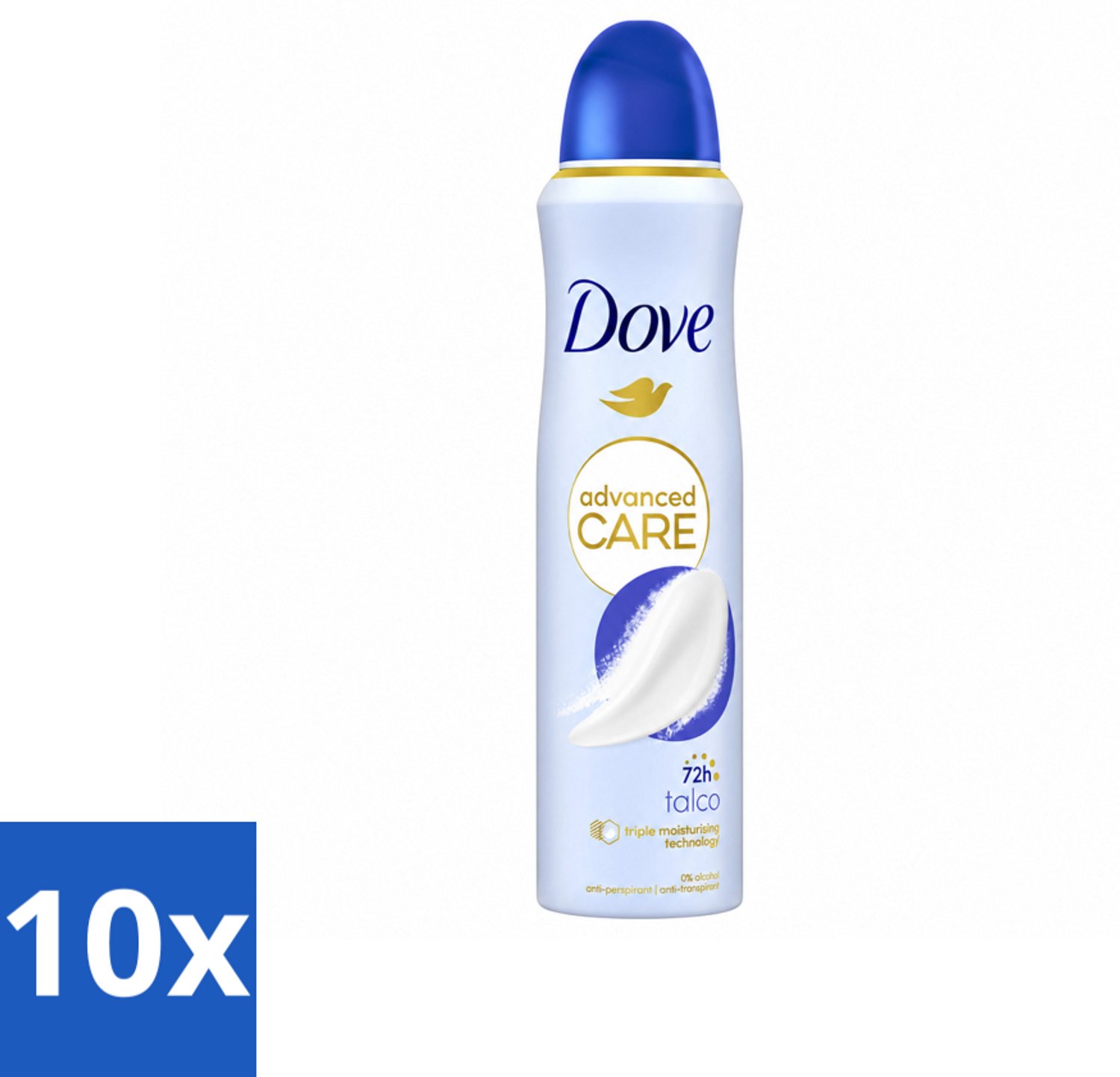 10 x Dove – Deodorant Spray – Talco – 150 ml - Voordeelverpakking - 10 stuks