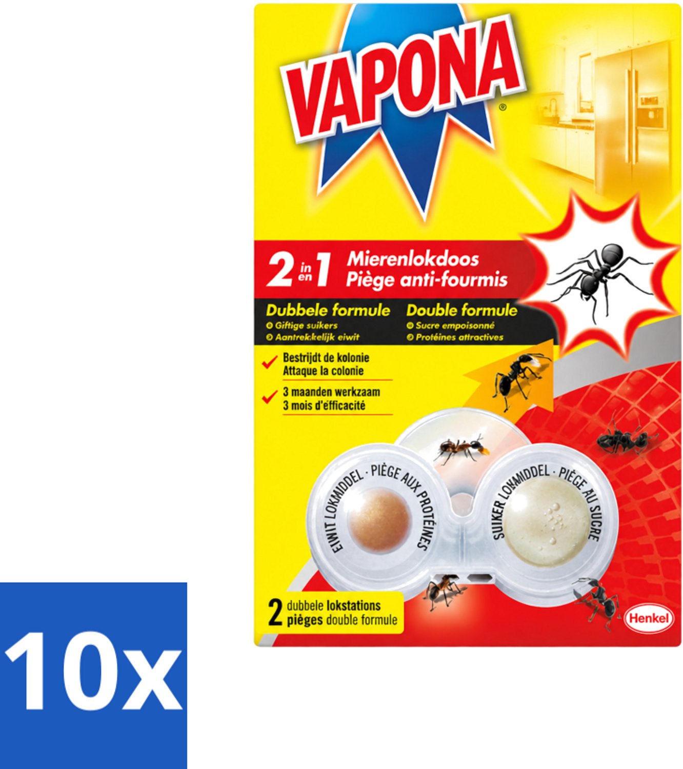 10 x Vapona – Mierenlokdoos – Dubbele Insectenval - Voordeelverpakking - 10 stuks
