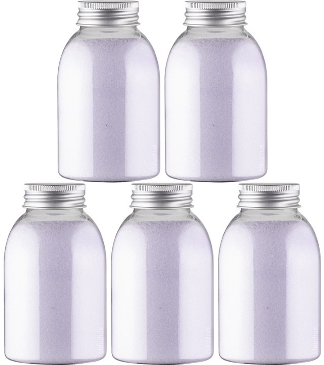 Claudius Scrubzout Lavendel - 300 gram - Fles met aluminium dop - set van 5 stuks - Hydraterende Lichaamsscrub - Body Scrub