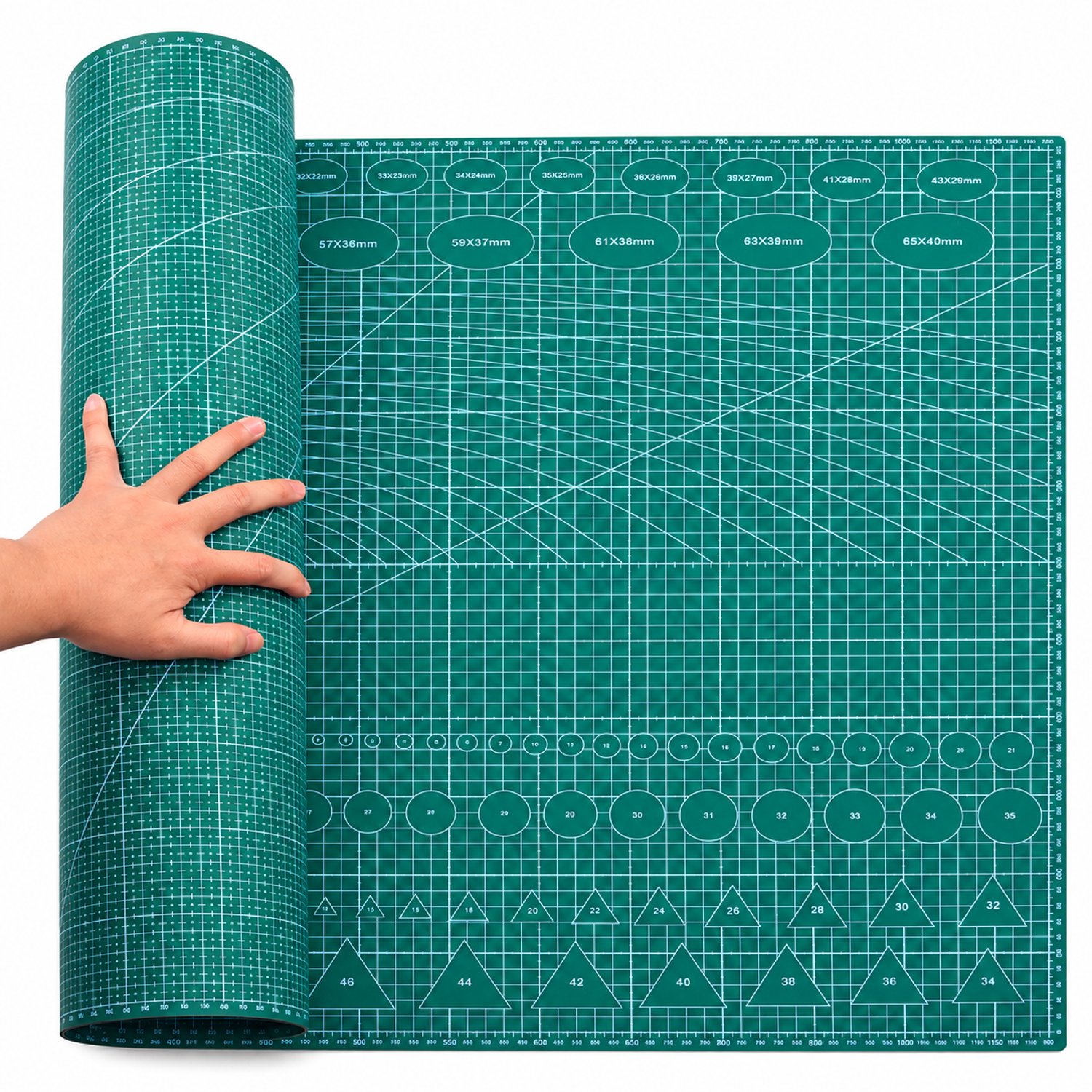 Tremeo Zelfherstellende Snijmat - Cutting mat - Groot A1 formaat - Dubbelzijdige met Raster - Werkmat - Knutselmat - 90x60 cm