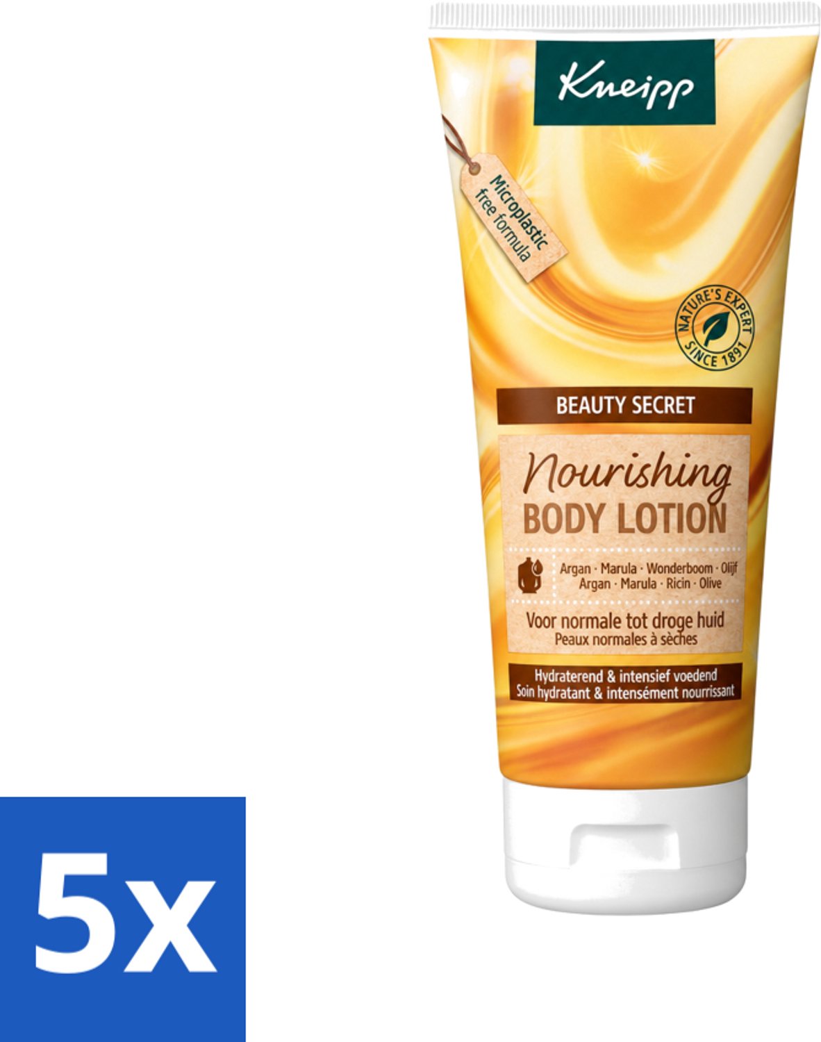 5 x Kneipp - Body lotion - Beauty Secret - Voor normale tot droge huid - 200 ml - Voordeelverpakking - 5 stuks
