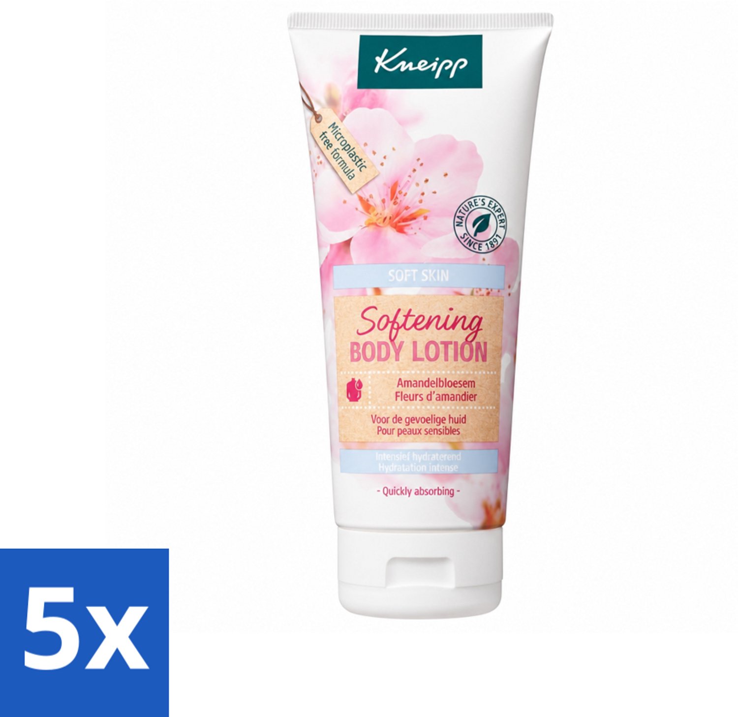 5 x Kneipp - Body lotion - Soft Skin - Amandelbloesem - 200 ml - Voordeelverpakking - 5 stuks