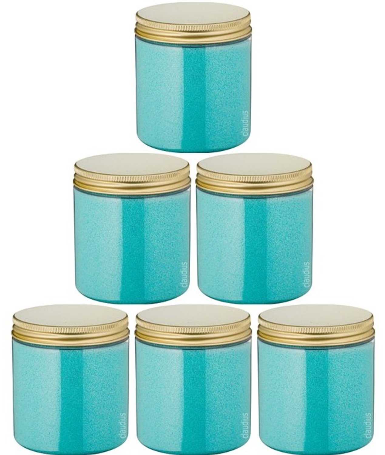 Claudius Scrubzout Hamam 300 gram - Pot met gouden deksel - set van 6 stuks - Hydraterende Lichaamsscrub - Body Scrub