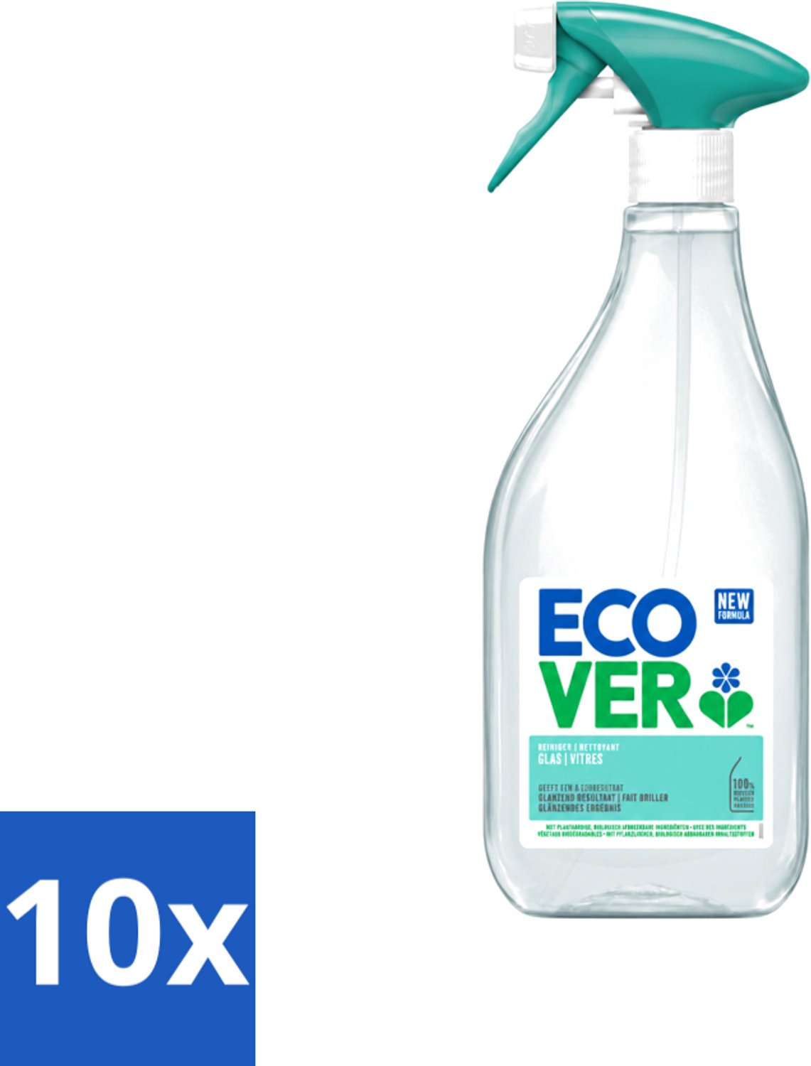 10 x Ecover - Glasreiniger Spray - 500 ml - Voordeelverpakking - 10 stuks