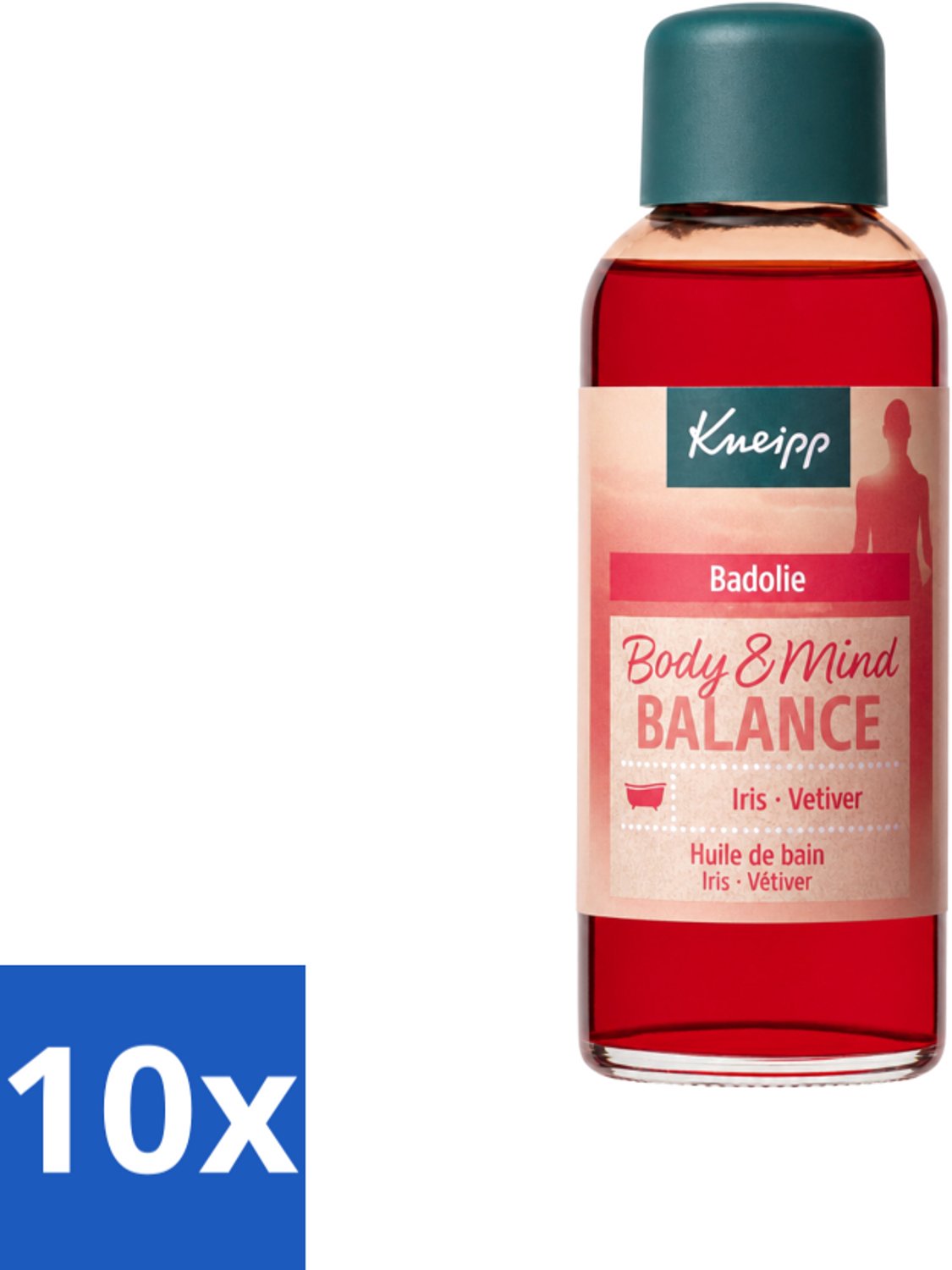 10 x Kneipp - Badolie - Body & Mind Balance - Iris & Vetiver - 100 ml - Voordeelverpakking - 10 stuks