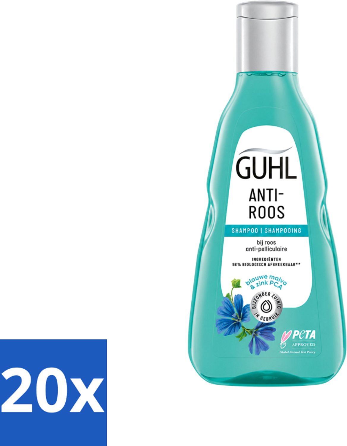 20 x Guhl - Shampoo - Anti-Roos - 250 ml - Voordeelverpakking - 20 stuks