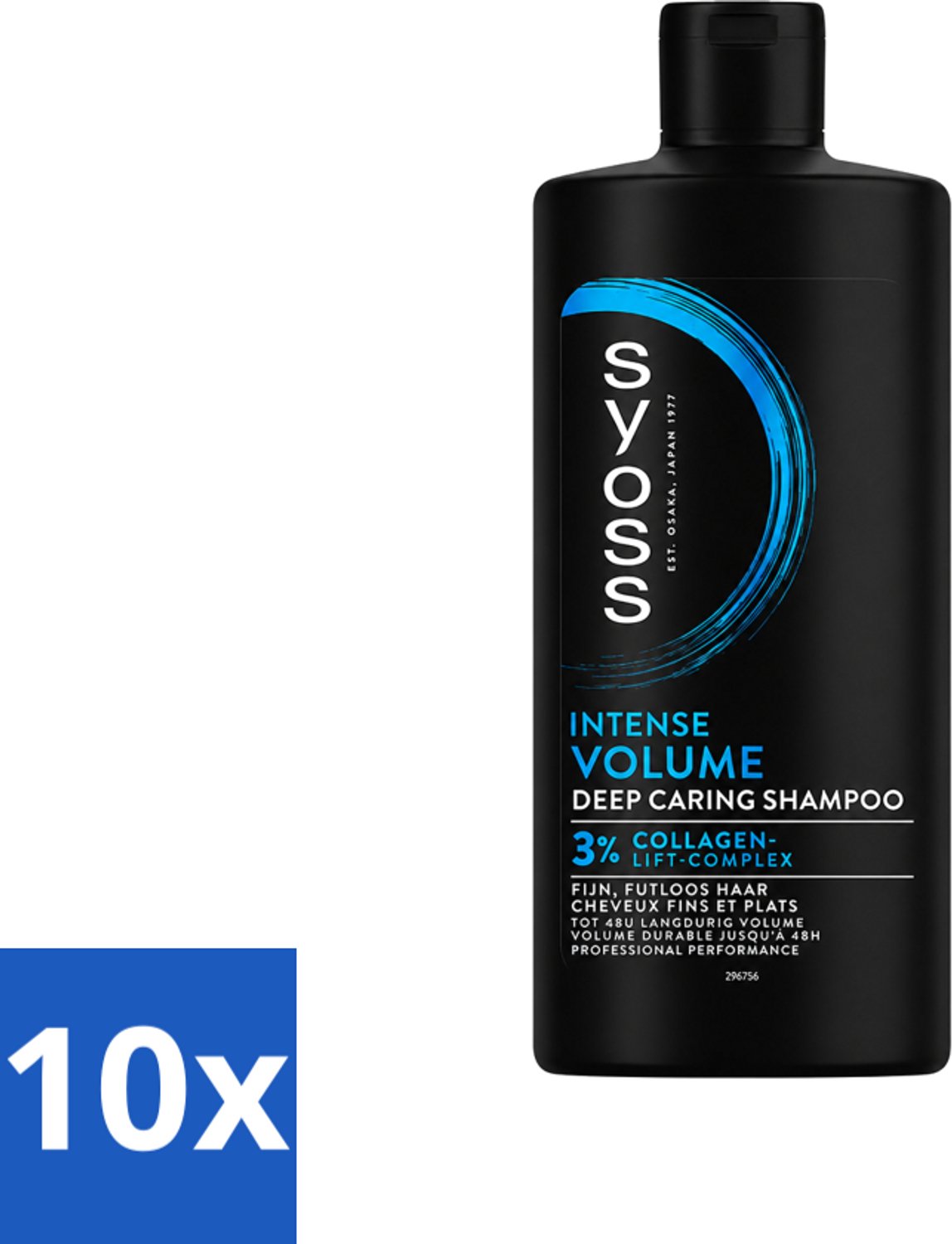 10 x SYOSS - Volume 440 ml - Shampoo - Voor Volumeboost - 440ml - Voordeelverpakking - 10 stuks