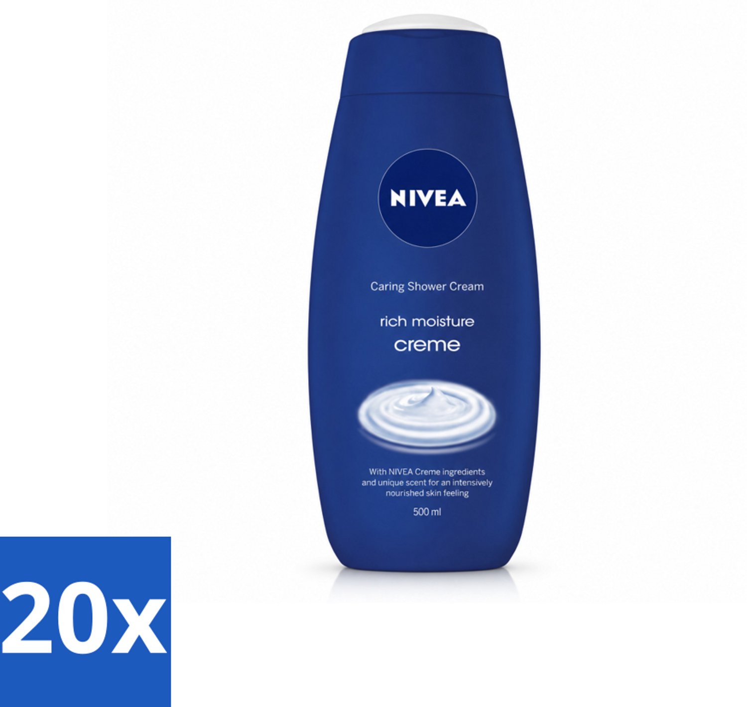 20 x NIVEA - Douchecrème - Rijke Hydratatie - Voedend Huidgevoel - 500 ml - Voordeelverpakking - 20 stuks