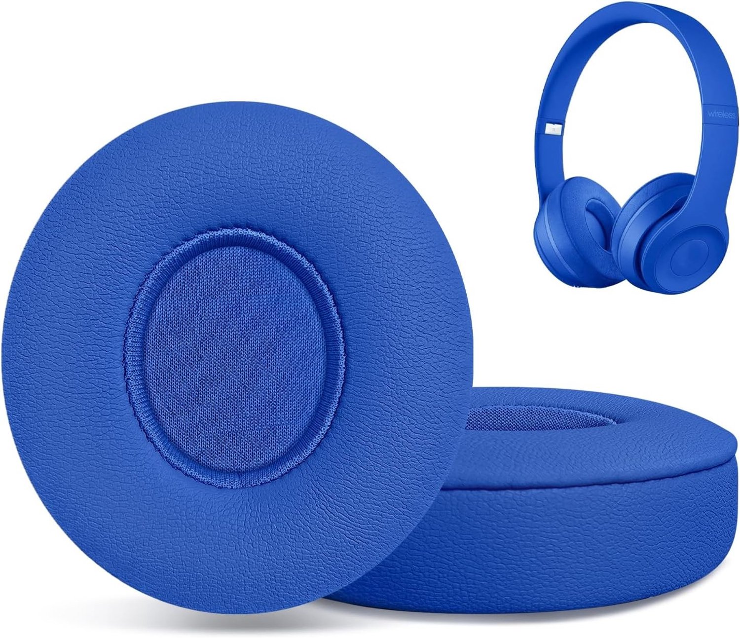 Comfortabele Vervangende Oorkussens voor Draadloze On-Ear Hoofdtelefoons, Zacht Kunstleer, Blauwe Oorkussens voor Geluid en Comfort