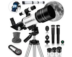BOSWELL F70M Telescoop - Sterrenkijker - Astronomie - Sterrenkunde - Monokijker - Telescoop voor Kinderen/Volwassenen - 300X Zoom - Incl. Kompas, Nekverwarmer, Piraten Verrekijker