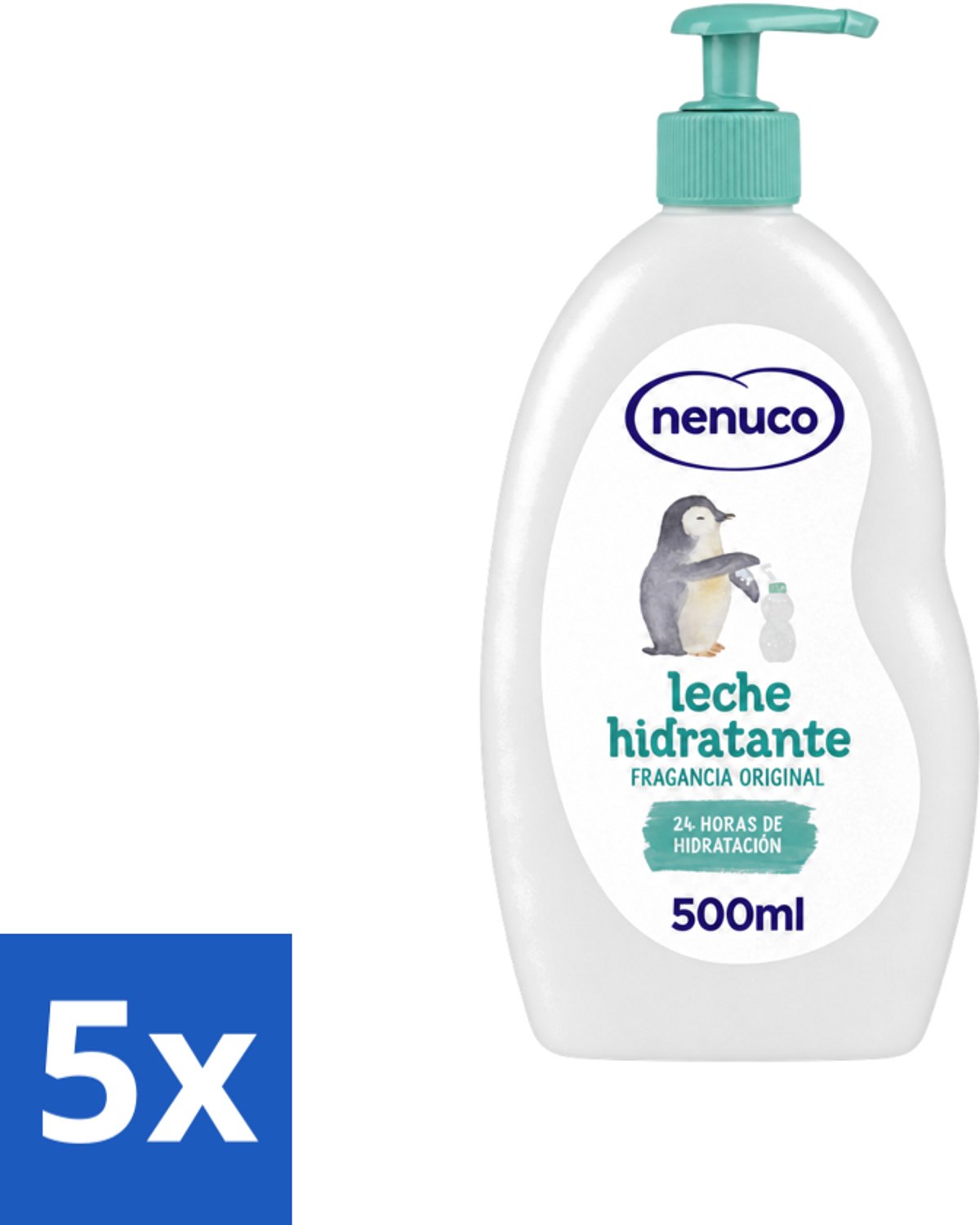 5 x Nenuco - Bodymilk - Verzorgende Bodylotion - Hydraterend - Met Pomp - 500 ml - Voordeelverpakking - 5 stuks