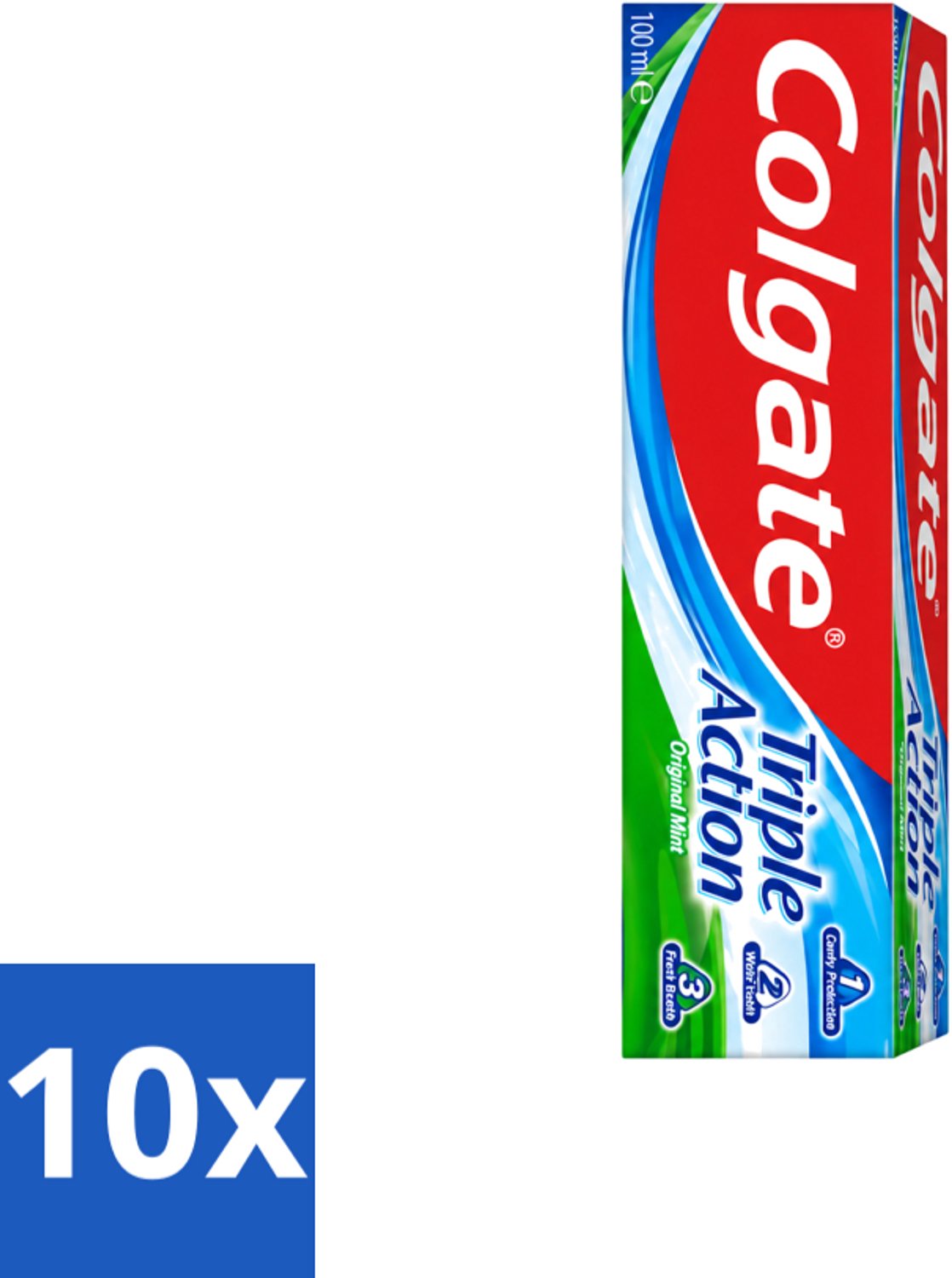 10 x Colgate - Triple Action - Original Mint - Tandpasta - 100ml - Voordeelverpakking - 10 stuks
