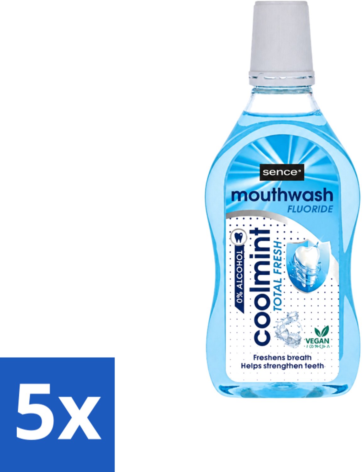 5 x Sence - Fresh Coolmint - Mondwater - Verfrissend - 500 ml - Voordeelverpakking - 5 stuks