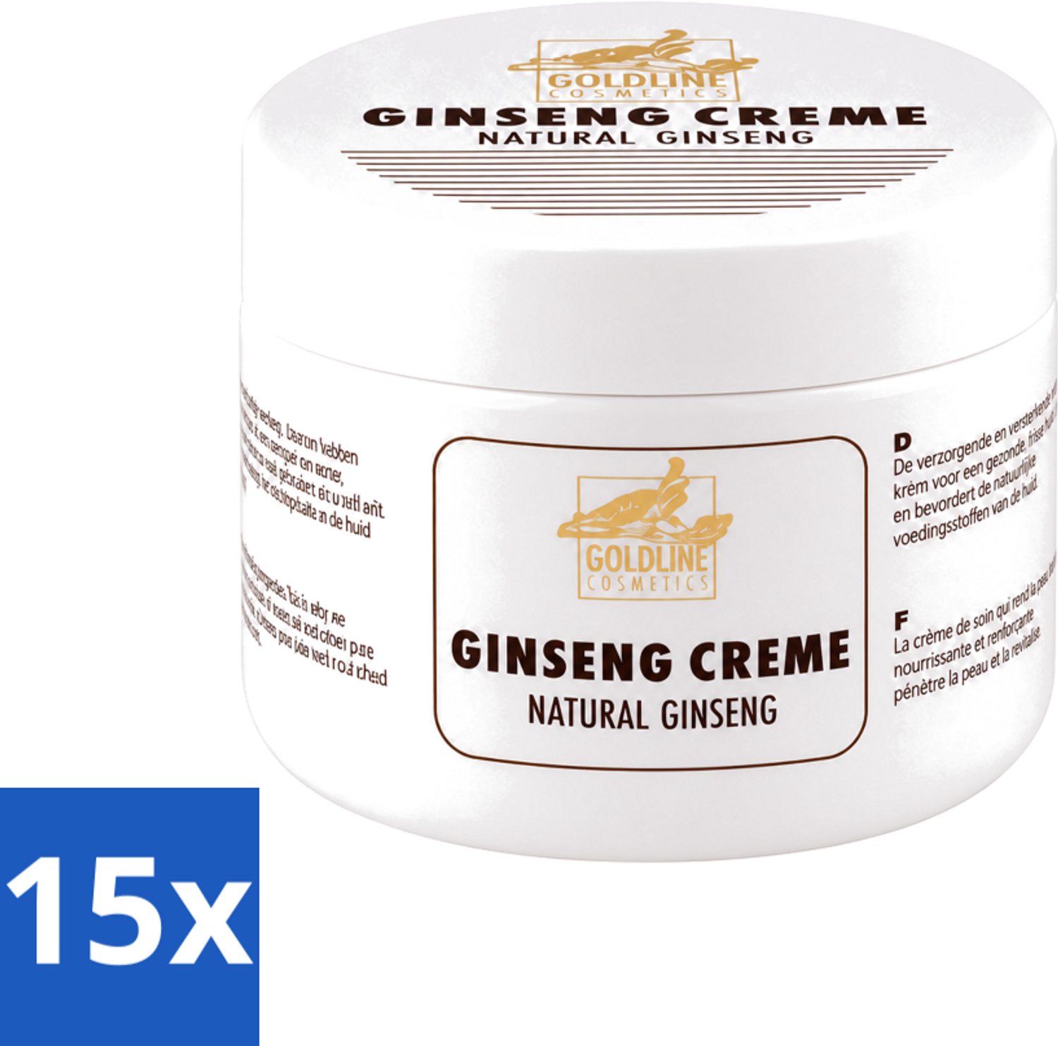 15 x Goldline - Bodycrème - Natural Ginseng - Verzorgend & Versterkend - 250 ml - Voordeelverpakking - 15 stuks