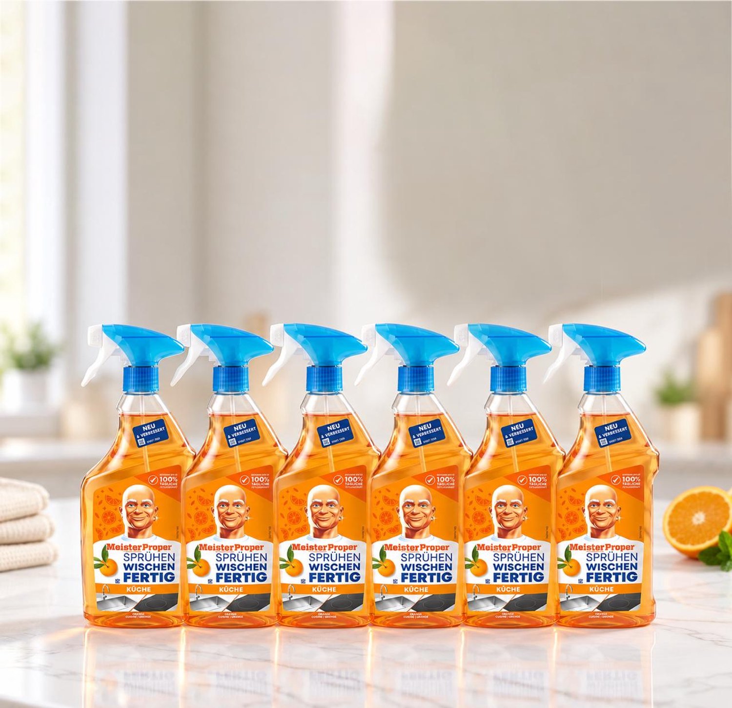 Meister Proper keukenspray spray-veeg-klaar, 6 stuks - 800 ml