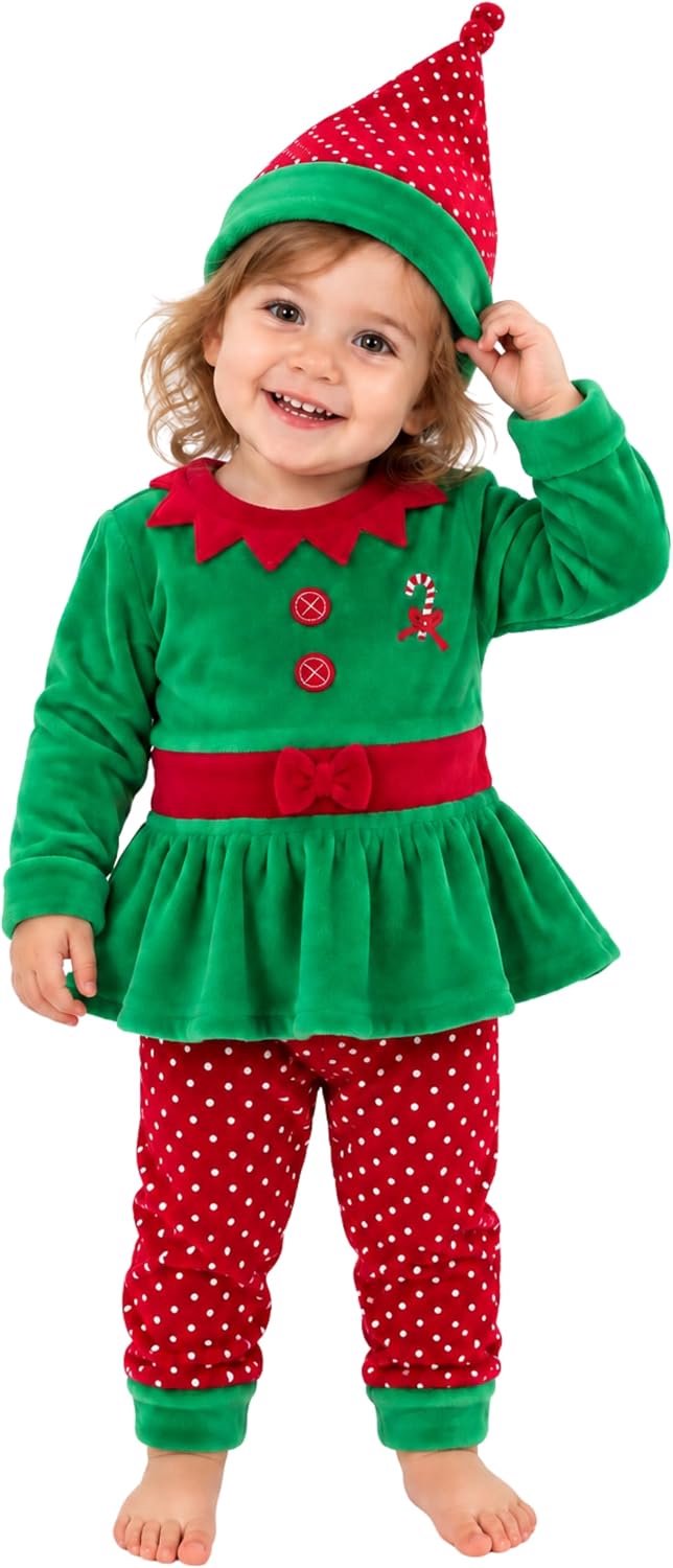 Romper en pak, kerstman van chenille, voor pasgeborenen en jongens, 3-30 maanden