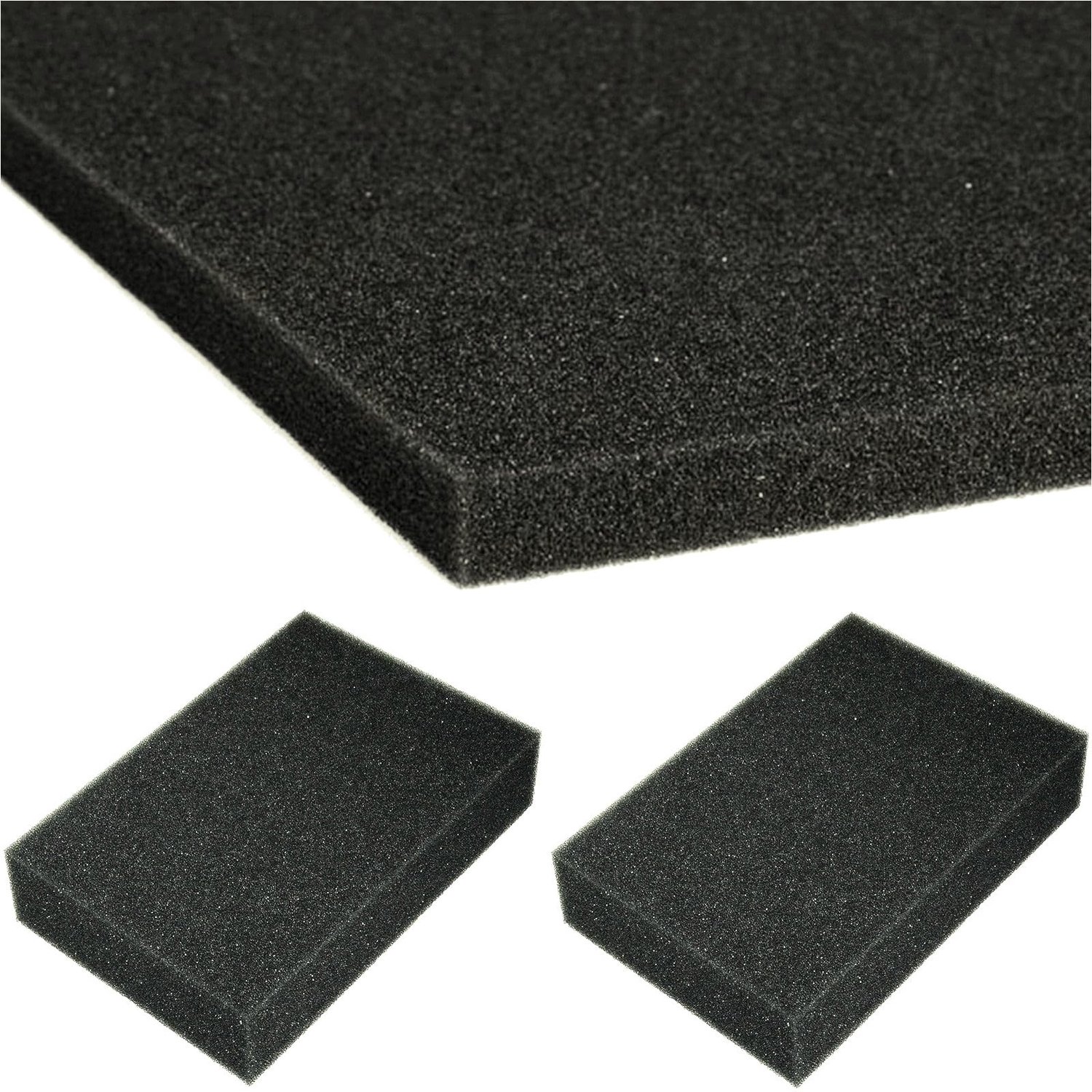 Schuim Polyurethaan Dichtheid 25 kg/m³ - Bekleding - Bescherming - Geluidsisolatie - Warmte-isolatie - Eenvoudig te reinigen - Donkergrijs (30 x 20 x 2 cm, 2 stuks) - Schuimplaat