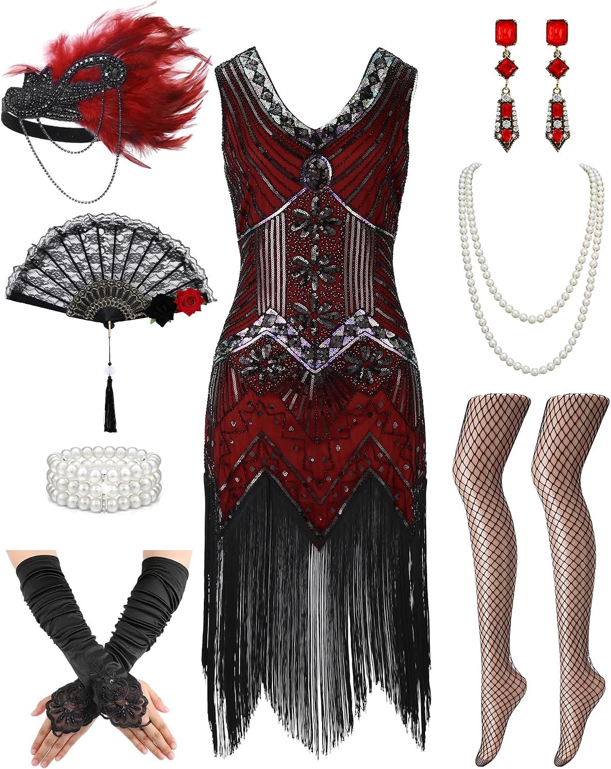 20 Jurken voor Vrouwen 20s Accessoires Vintage Mafia Kostuum