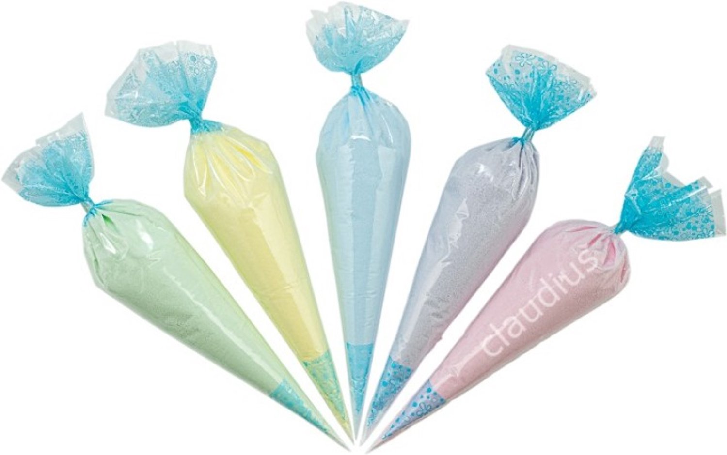 Claudius Scrubzout Rainbow Pastel- 500 gram in puntzak blauw - zen-moment, eucalyptus, opium, lavendel en rozen - Hydraterende Lichaamsscrub - Body Scrub