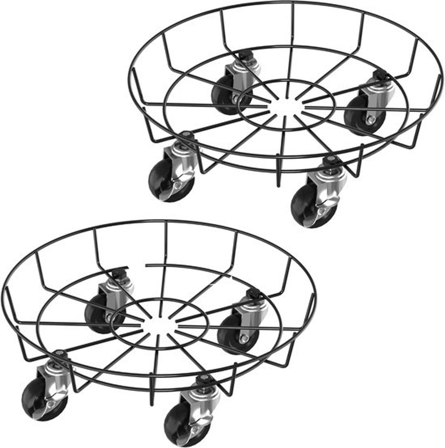 Ronde verrijdbare plantenonderzetter - 360° draaibare wielen