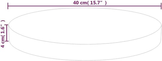 Tafelblad Ø 40 x 4 cm van onbehandeld massief eikenhout, middenbruin met dichte nerf, ideaal voor salontafels, bijzettafels of als meubelplaat, onderhoudsvriendelijk — afbeelding 2