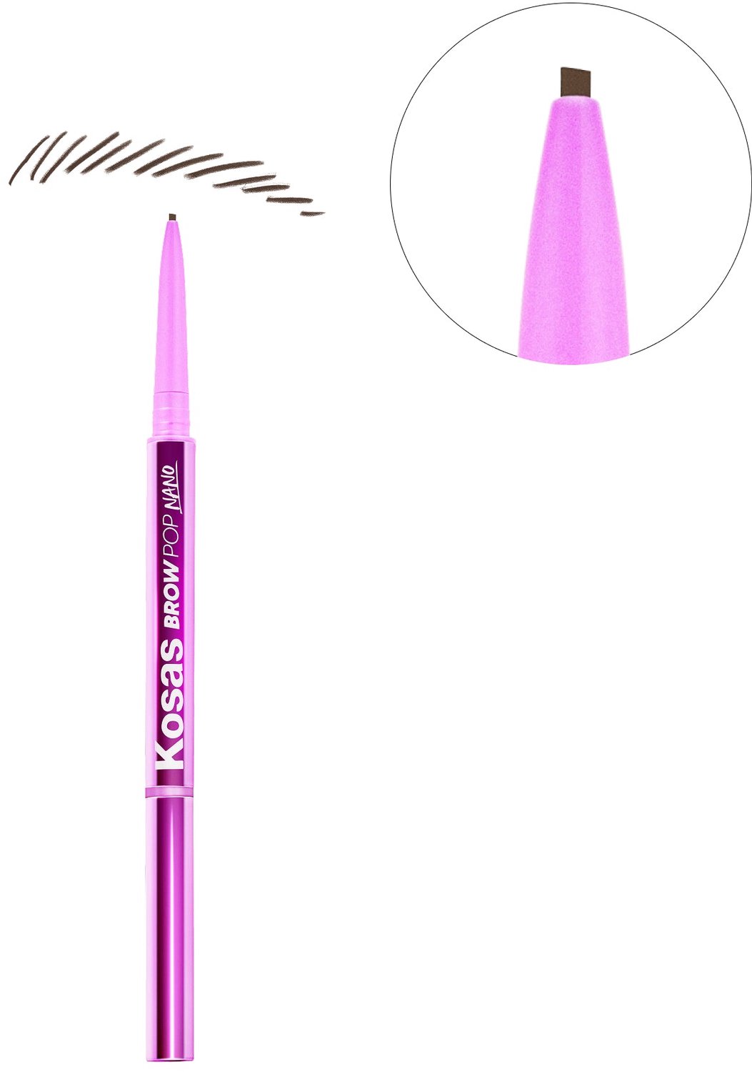 Kosas - Brow Pop Nano Ultra-Fine Detailing Brow Pencil - Wenkbrauwpotlood 0,03 g - Dark Brown