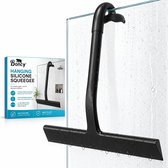 Boncy® Premium Douchewisser - Siliconen Douche Trekker - Streeploos Raamtrekker - Ramenwisser Ophangbaar - Wisser Badkamer - Raamzeem Zwart - Raamzemer - Ramen Aftrekker Zeem
