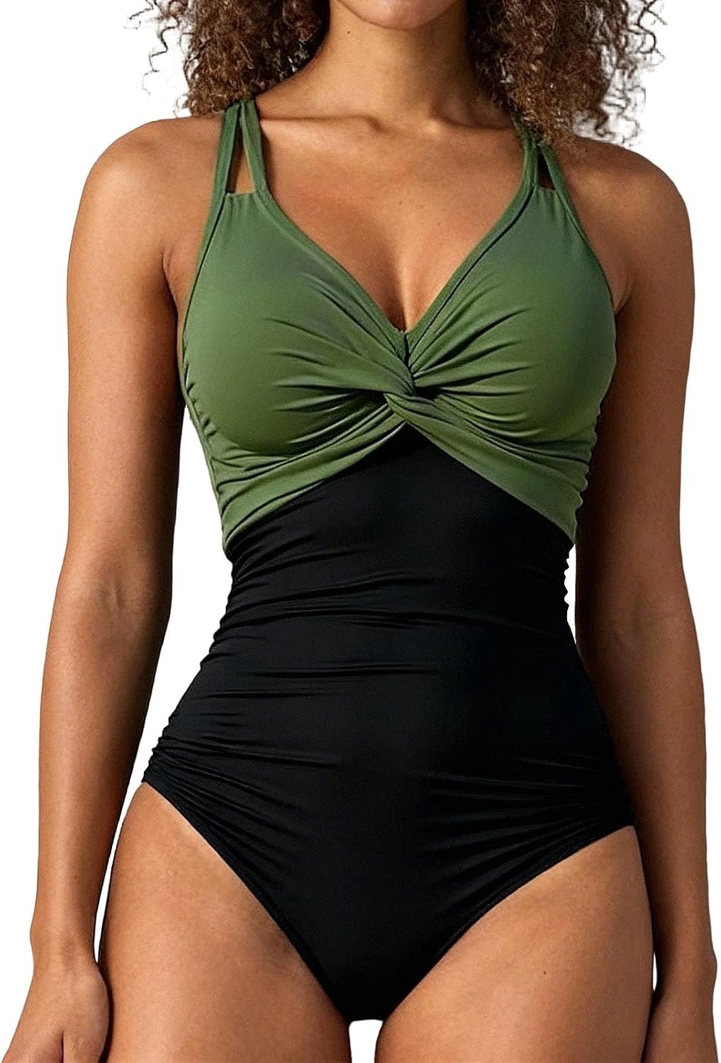 Badpak voor dames, buikweg, badpak, monokini, sexy vorm, V-hals, badjurk, push-up