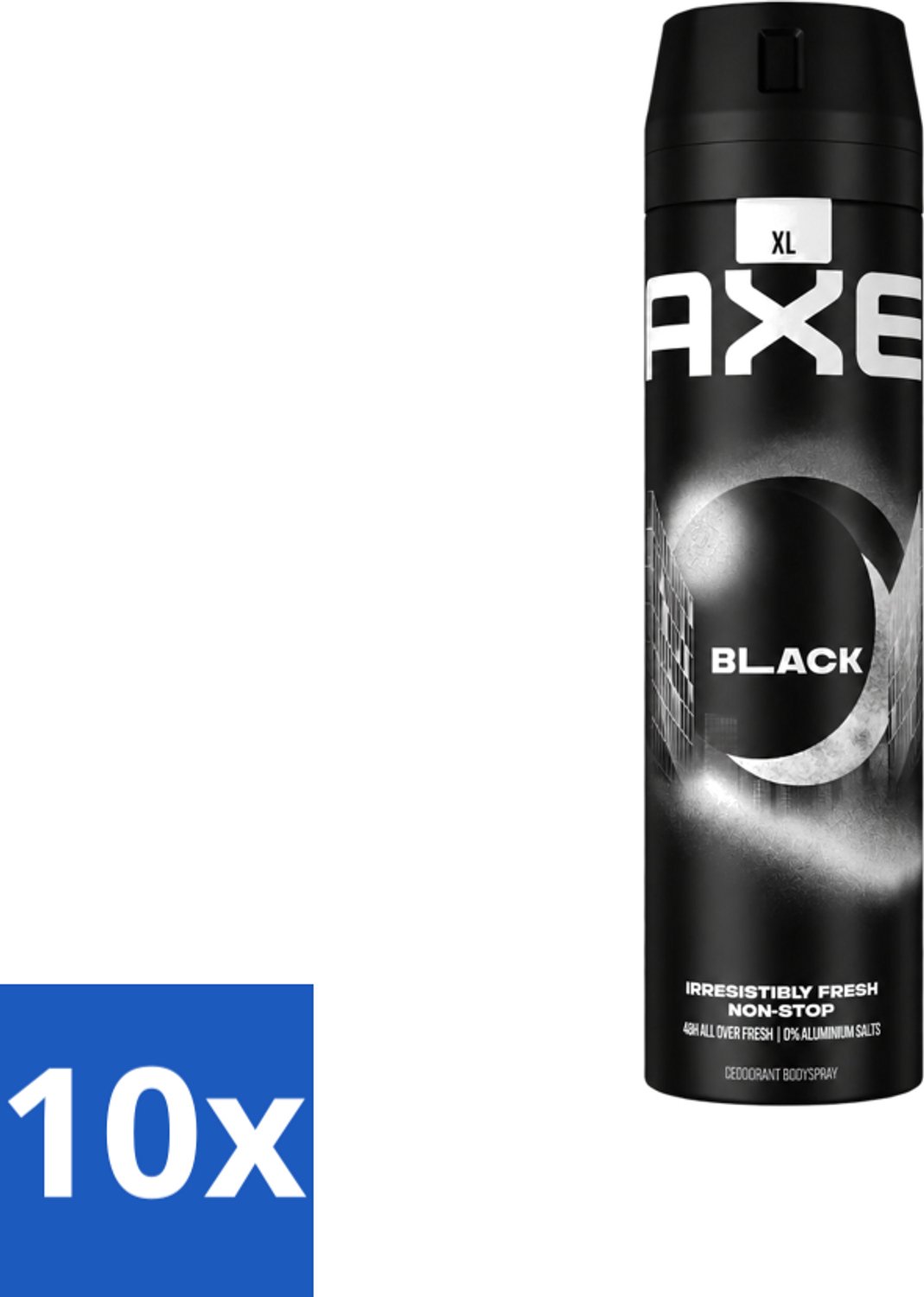 10 x Axe XL - Deodorant Bodyspray - 48hrs Fresh - Black - Frozen Pear & Cedarwood - 200 ml - Voordeelverpakking - 10 stuks