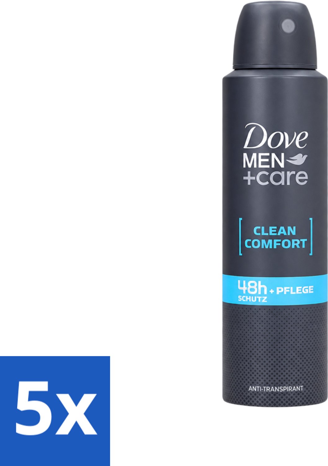 5 x Dove Men+Care - Clean Comfort - Deospray - Anti-Transpirant - 150 ml - Voordeelverpakking - 5 stuks