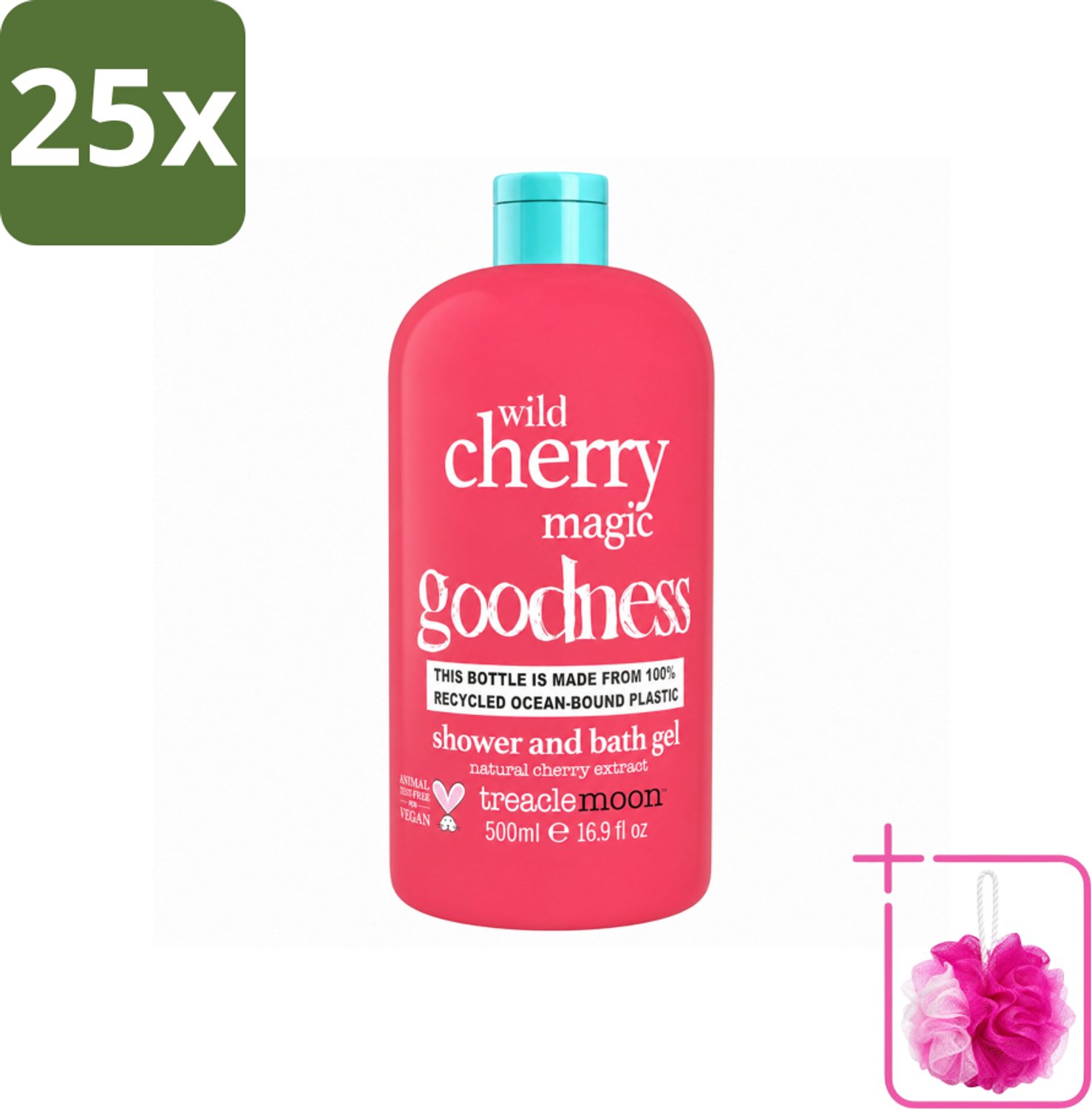 25 x Treaclemoon – Douchegel – Wild Cherry Magic – 500 ml - Bulkverpakking - Douchegel - Douchemop - Kersen geur
