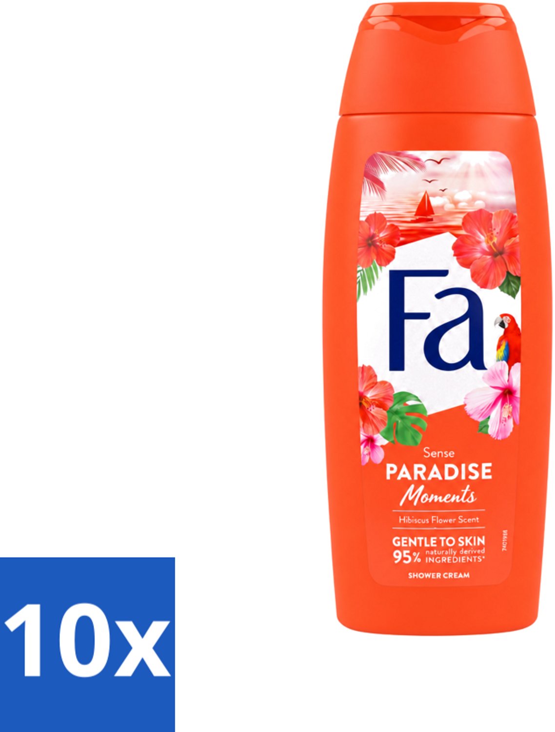 10 x Fa - Paradise Moments - Douchecrème - Hibiscusbloem - 250 ml - Voordeelverpakking - 10 stuks