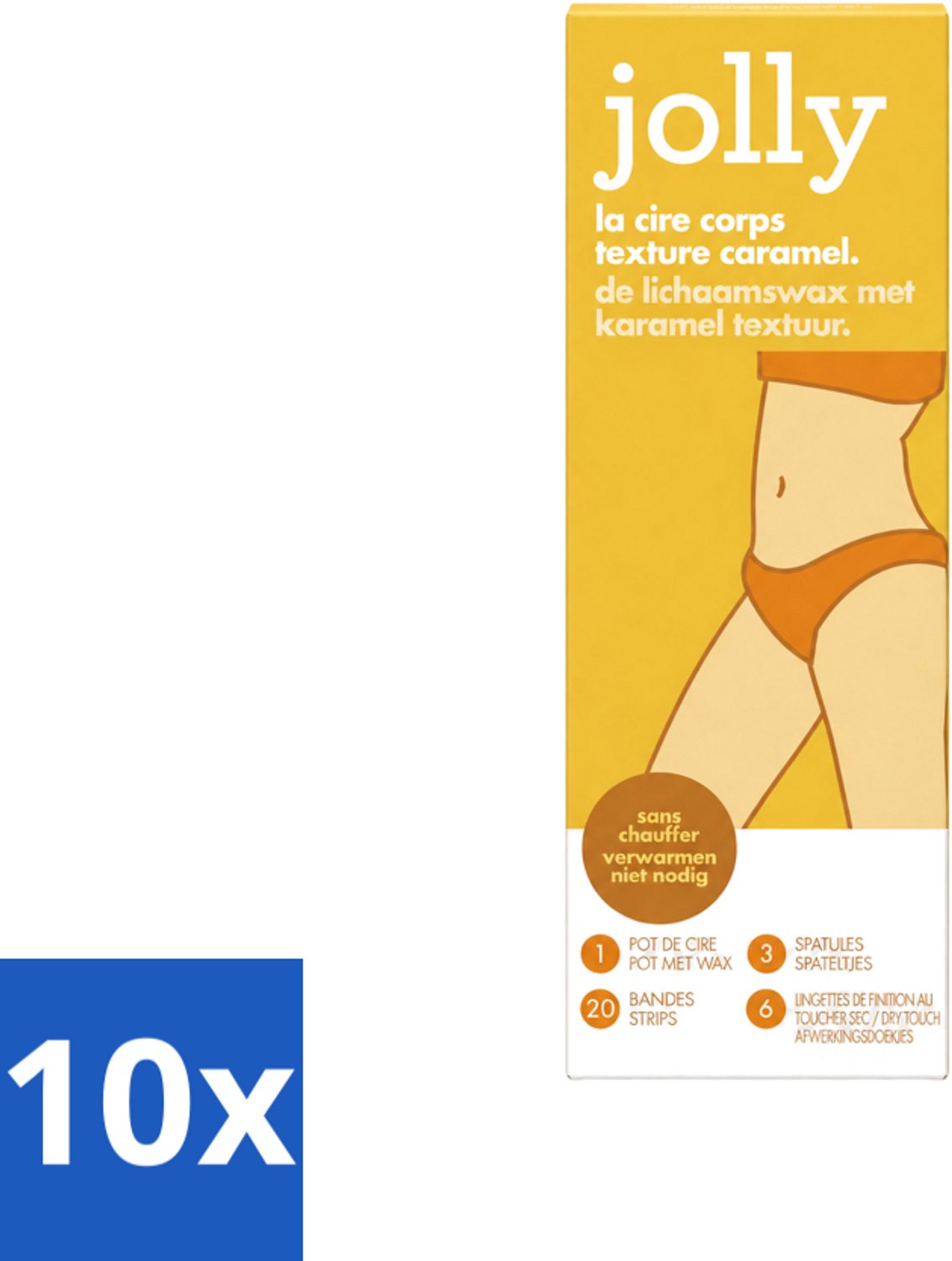 10 x Jolly - Lichaamswax - Karamel Structuur - 20 Strips - Voordeelverpakking - 10 stuks