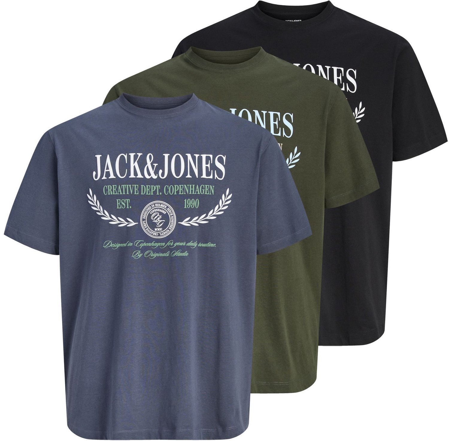 Jack & Jones Plus T-shirts Plus Size 3-pack T-shirts
