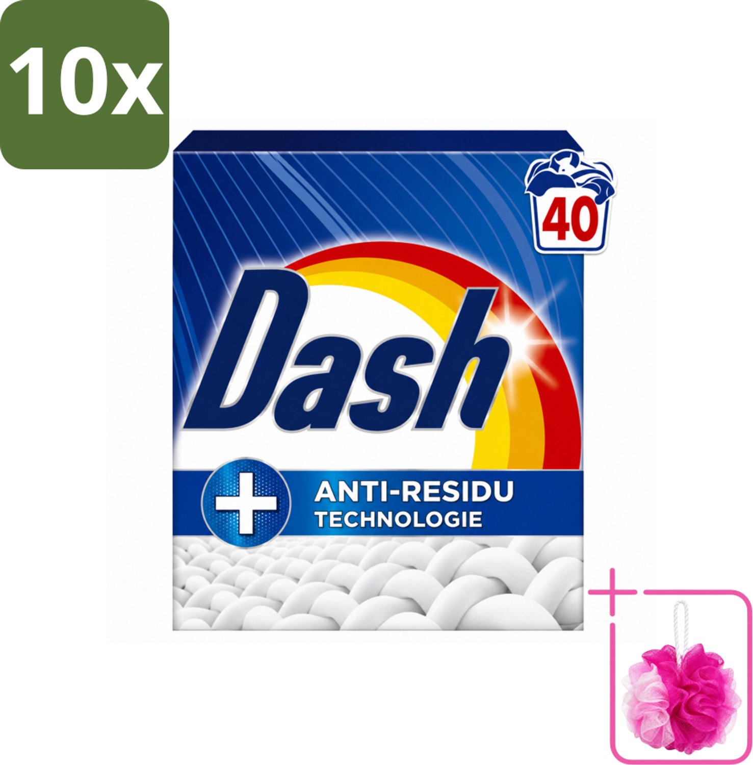 10 x Dash – Waspoeder – Witter Dan Wit – 2,2 kg - Bulkverpakking - Witte was - Douchemop - Waspoeder
