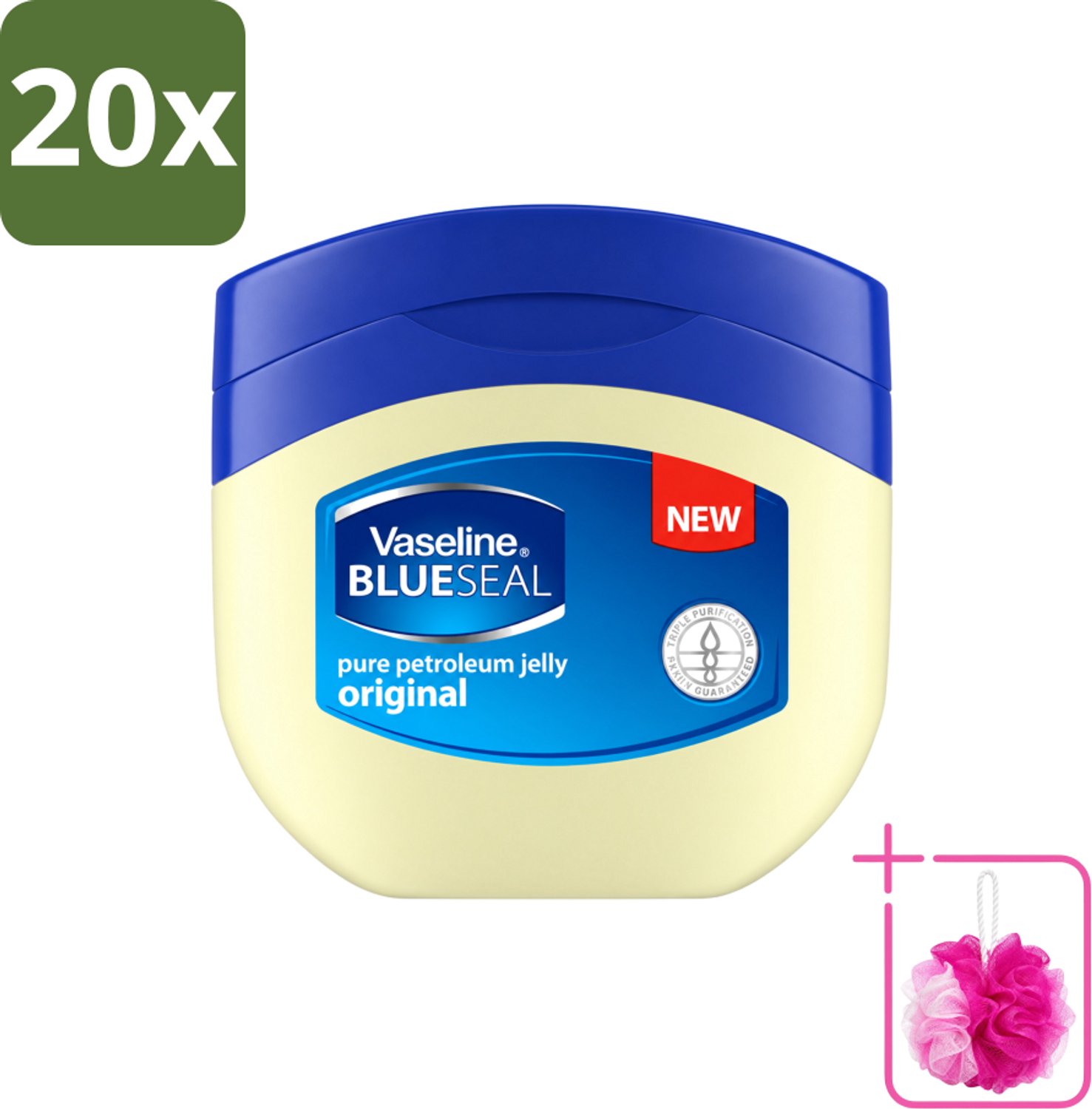 20 x Vaseline – Dagcrème – Blue Seal Pure Petroleum Jelly – 250 g - Bulkverpakking - Vaseline - Douchemop - Huidbescherming