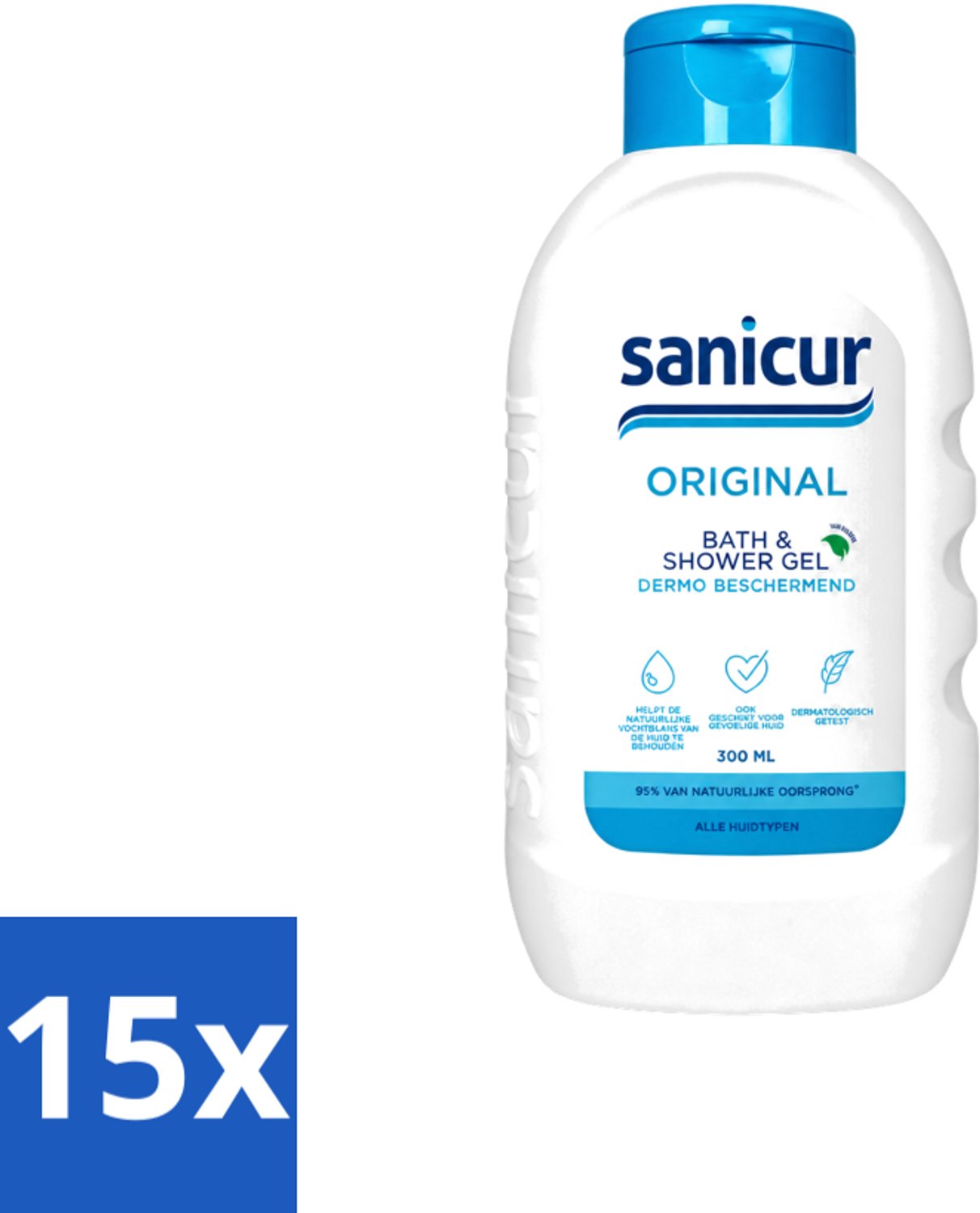 15 x Sanicur – Bad & Douchegel – Original – 300 ml - Voordeelverpakking - 15 stuks