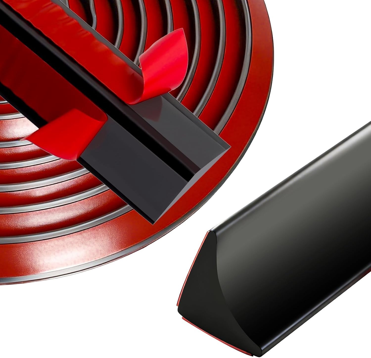 Decoratieve Hoekstrip voor Keukenwerkblad - Zelfklevende Wandstrip van 3 m - Flexibele, Waterdichte Silicone in Zwart, 15 mm x 15 mm voor een Strakke Afwerking