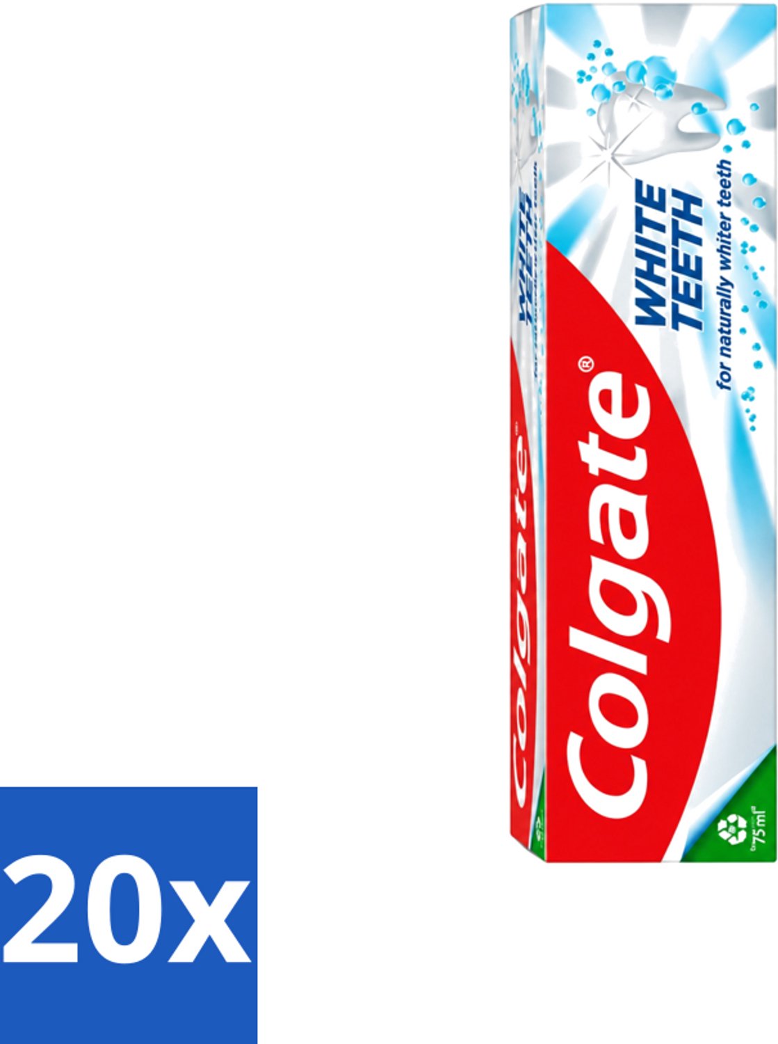 20 x Colgate – Tandpasta – White Teeth – 75 ml - Voordeelverpakking - 20 stuks