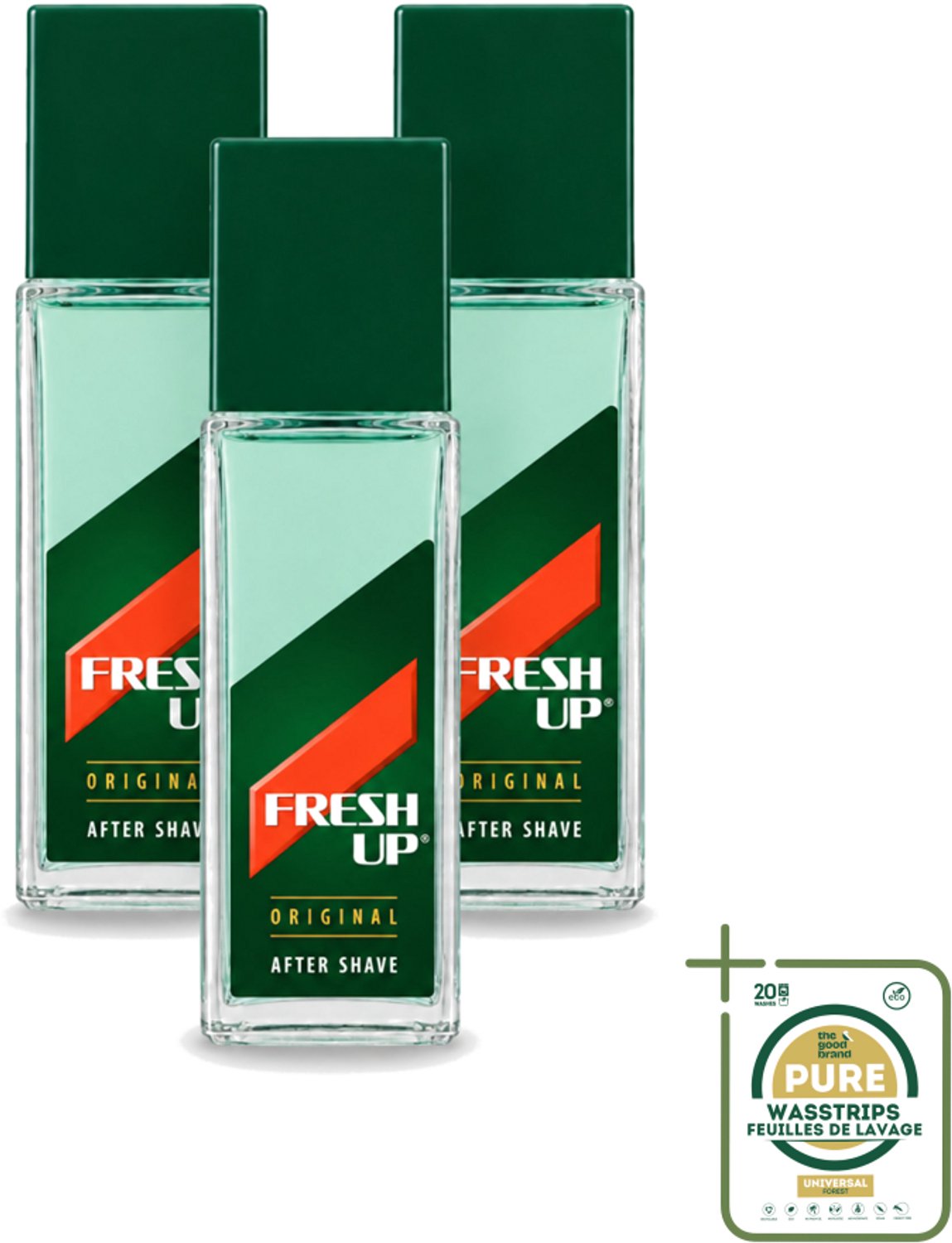 3 x Fresh Up - Aftershave Lotion - Original - Depper - 100 ml - Wasstrips - Aftershave Lotion - Aftershave - Scheren - Huid Verzorging - Menthol