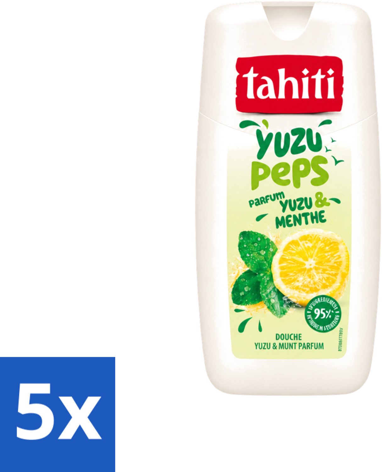 5 x Tahiti – Douchegel – Yuzu Peps Yuzu & Munt - 250 ml - Voordeelverpakking - 5 stuks
