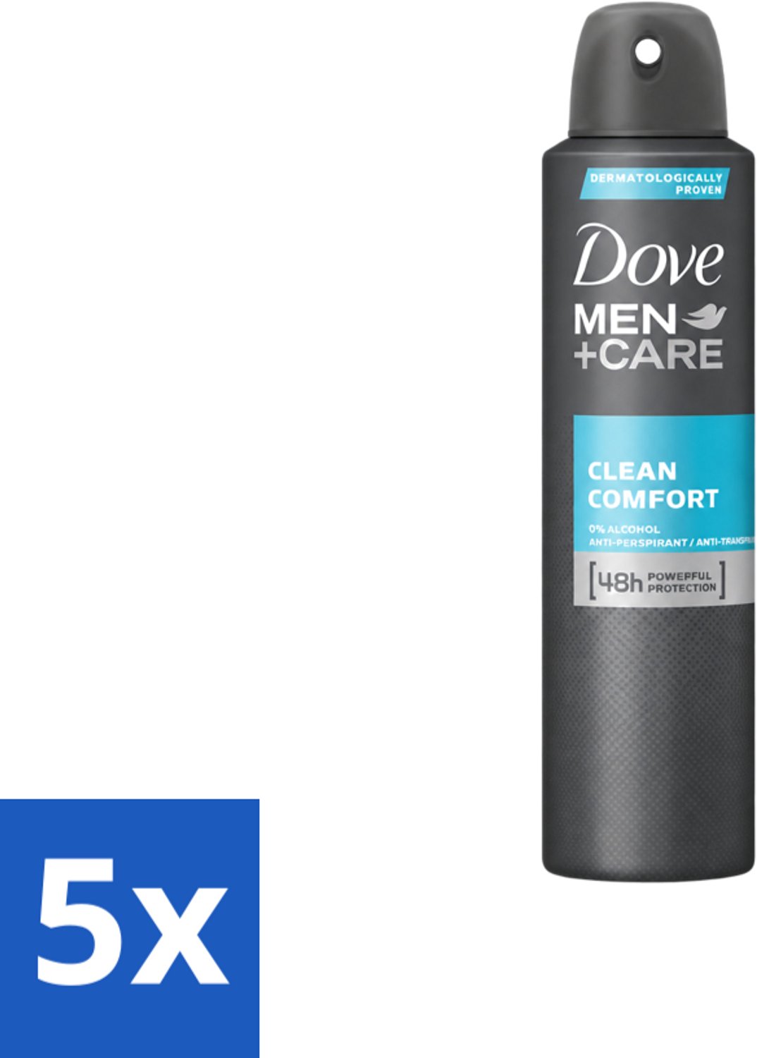 5 x Dove Men+Care – Deodorant Spray – Clean Comfort – 200 ml - Voordeelverpakking - 5 stuks
