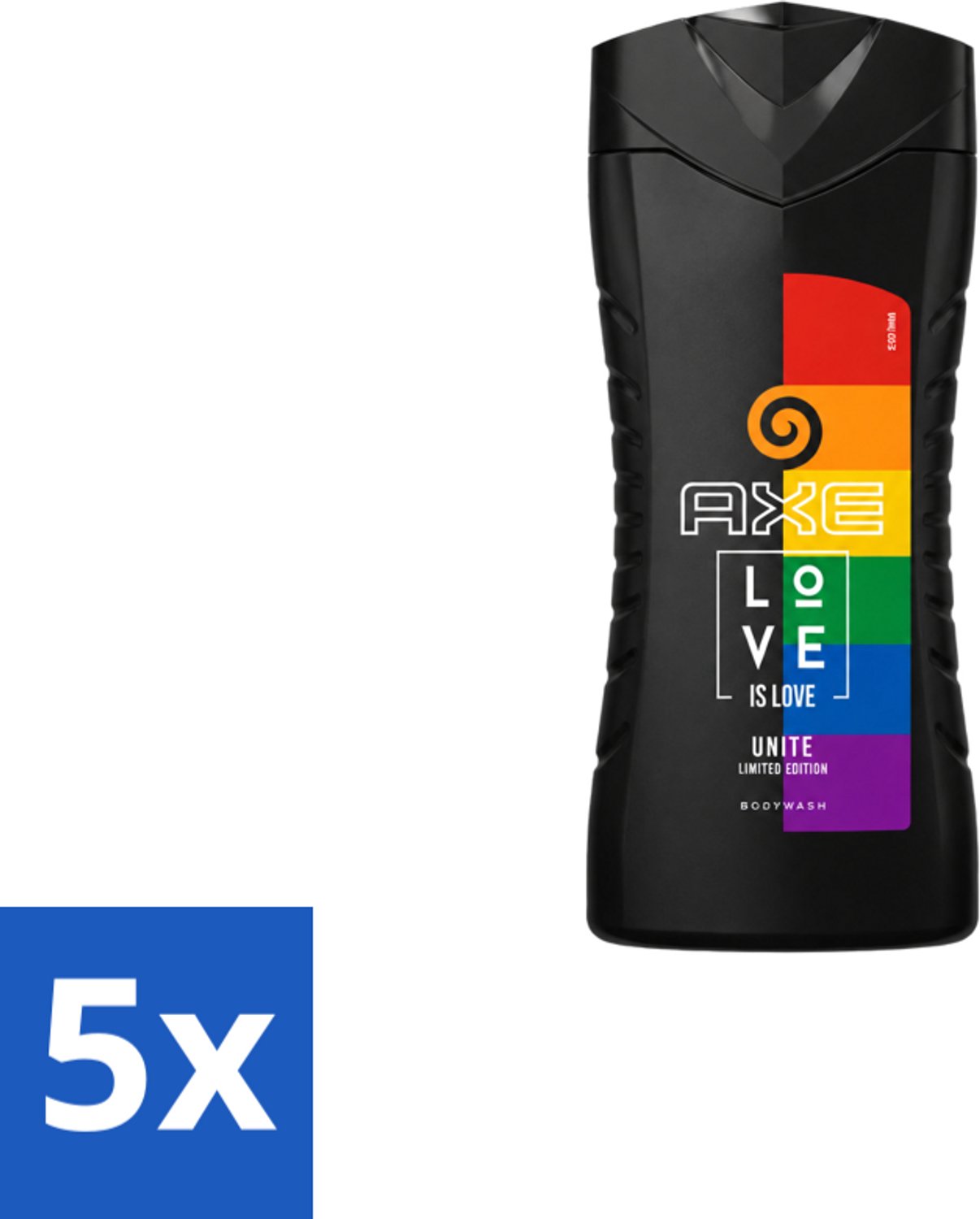 5 x AXE – Bodywash – Unite Love Is Love – 250 ml - Voordeelverpakking - 5 stuks